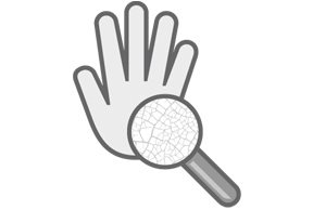 Ilustração de uma mão e uma lupa